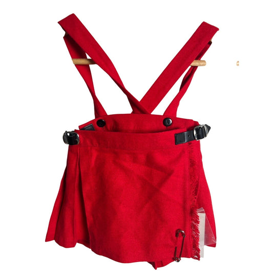 NWT O'NEIL Of Dublin Red Kilt Skirt Suspenders Size 16 Age 1/2