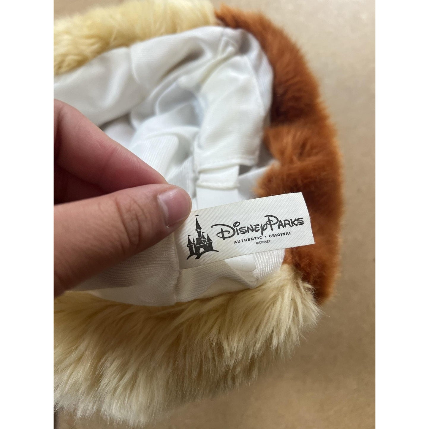 Disney Parks Beanie Hat Mens One Size Brown Chip 'n Dale Lined Insulated Winter