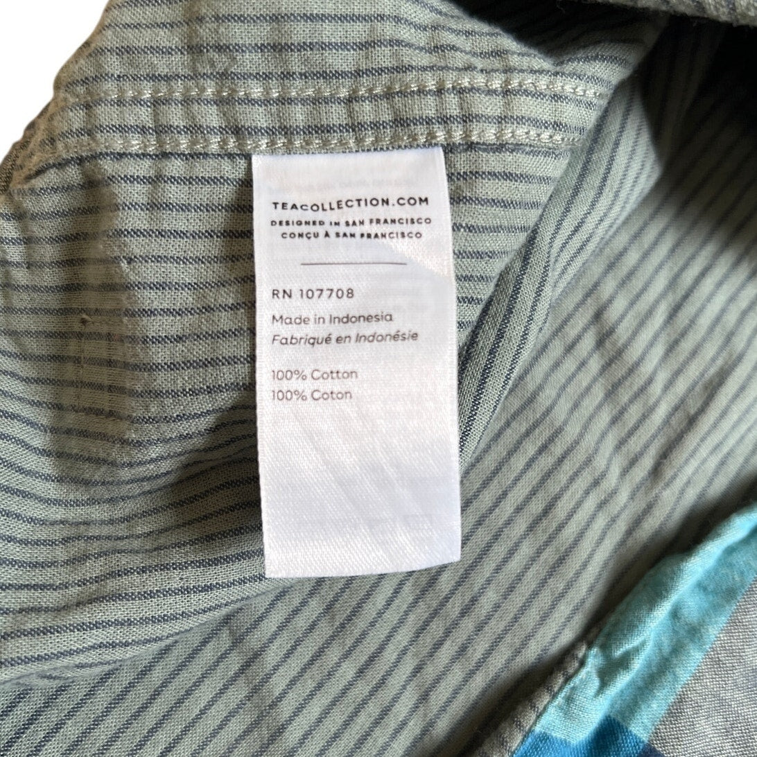 Tea Blue Gothenburg Plaid Button Up Shirt Boy Size 7