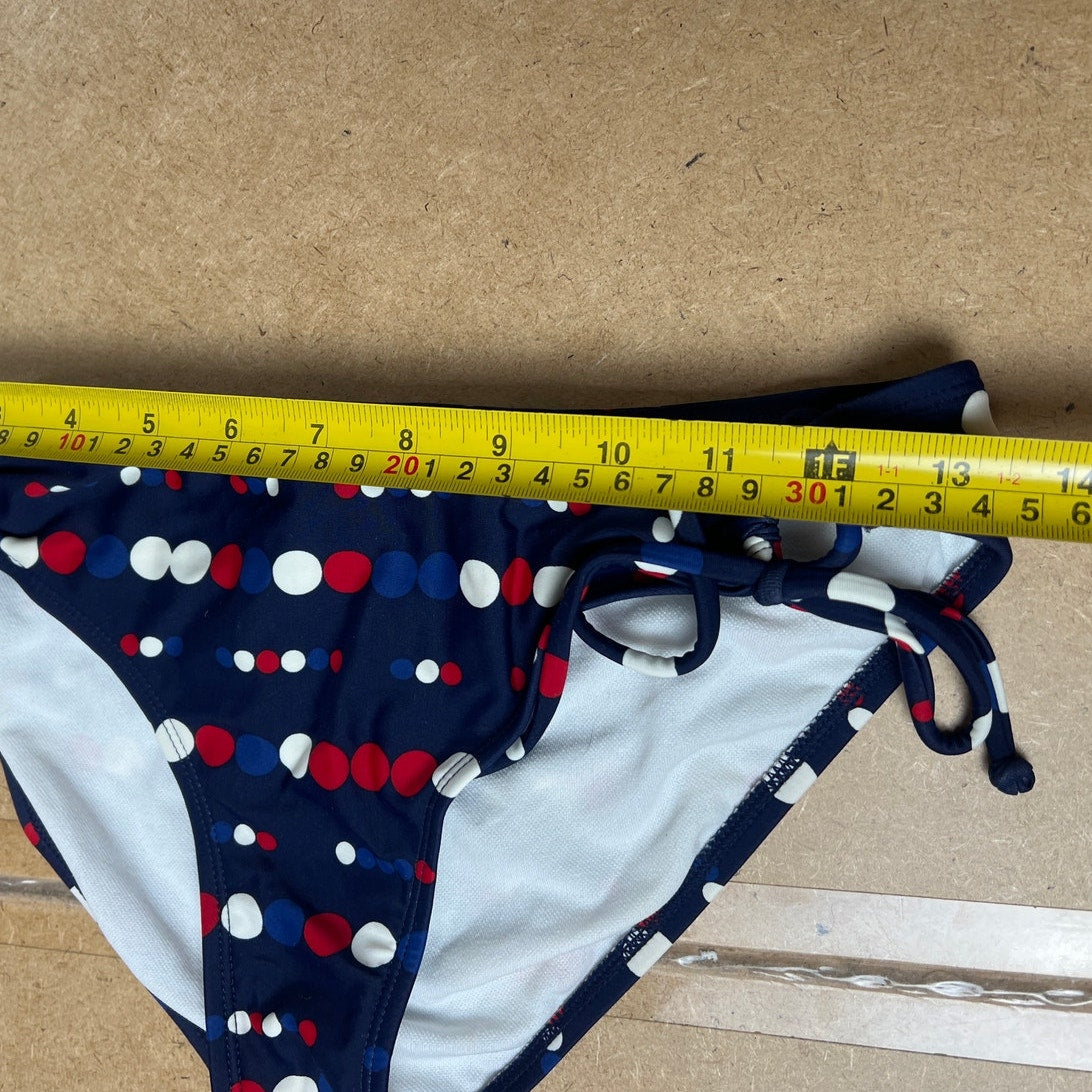 Billabong Blue and Red Polka Dot Bikini Set Size M