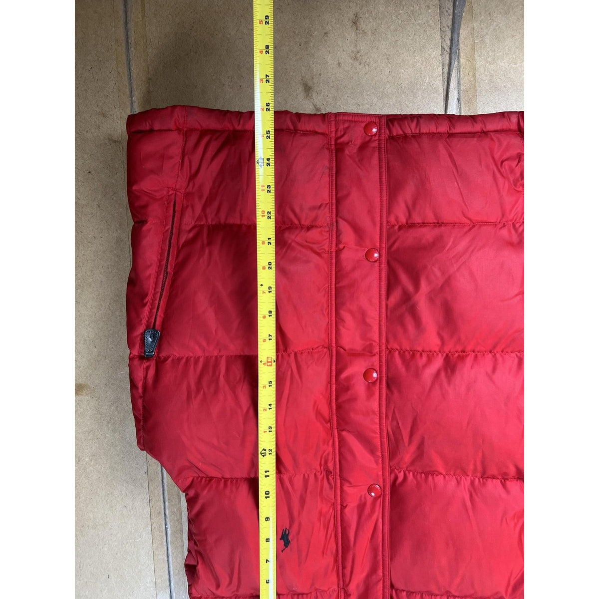 Polo By Ralph Lauren Vest Mens M Red Puffer Down Quilted Insulated Collar