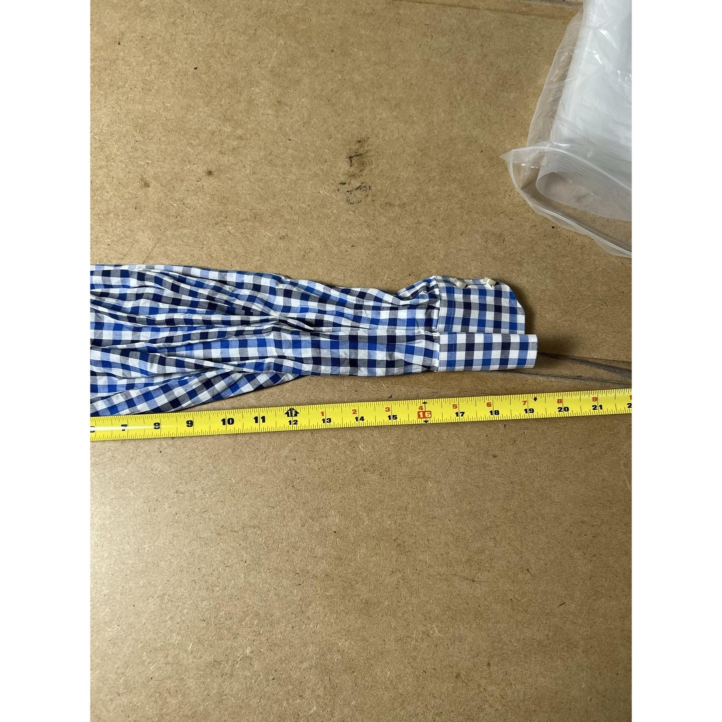 Thomas Dean Shirt Mens 2XL Blue Check Long Sleeve Button Up Collared Casual