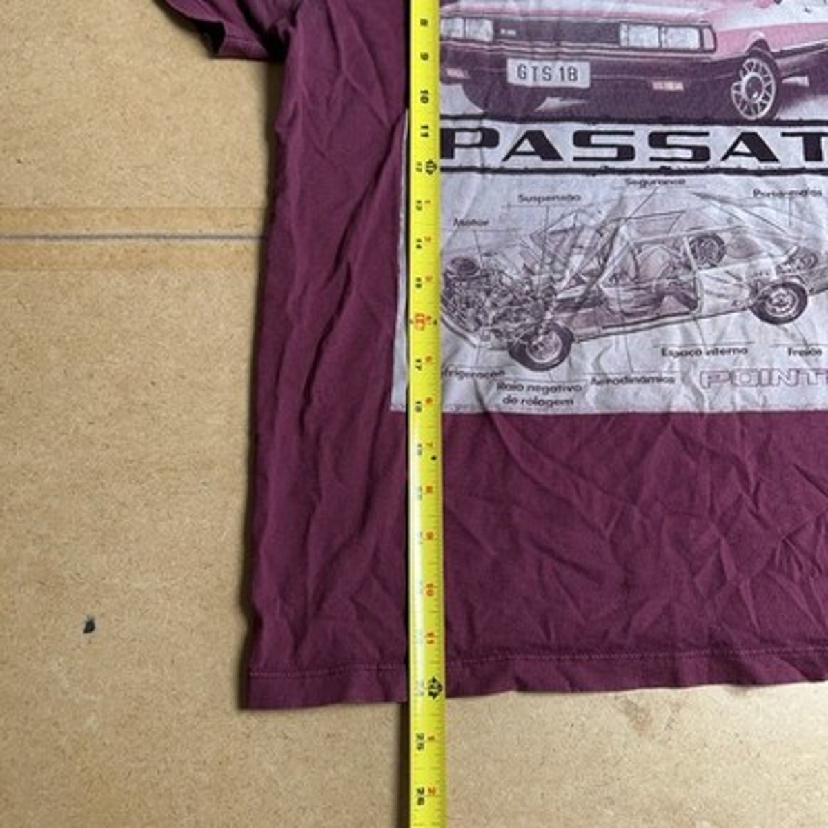 FNCL Shirt Mens M Red Short Sleeve Cotton Crew Neck Tagless Passat Graphic