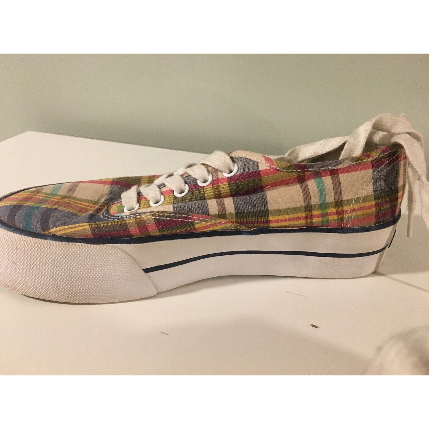 POLO Ralph Lauren Women's Plaid Tennis Sneaker Shoes Sz 4