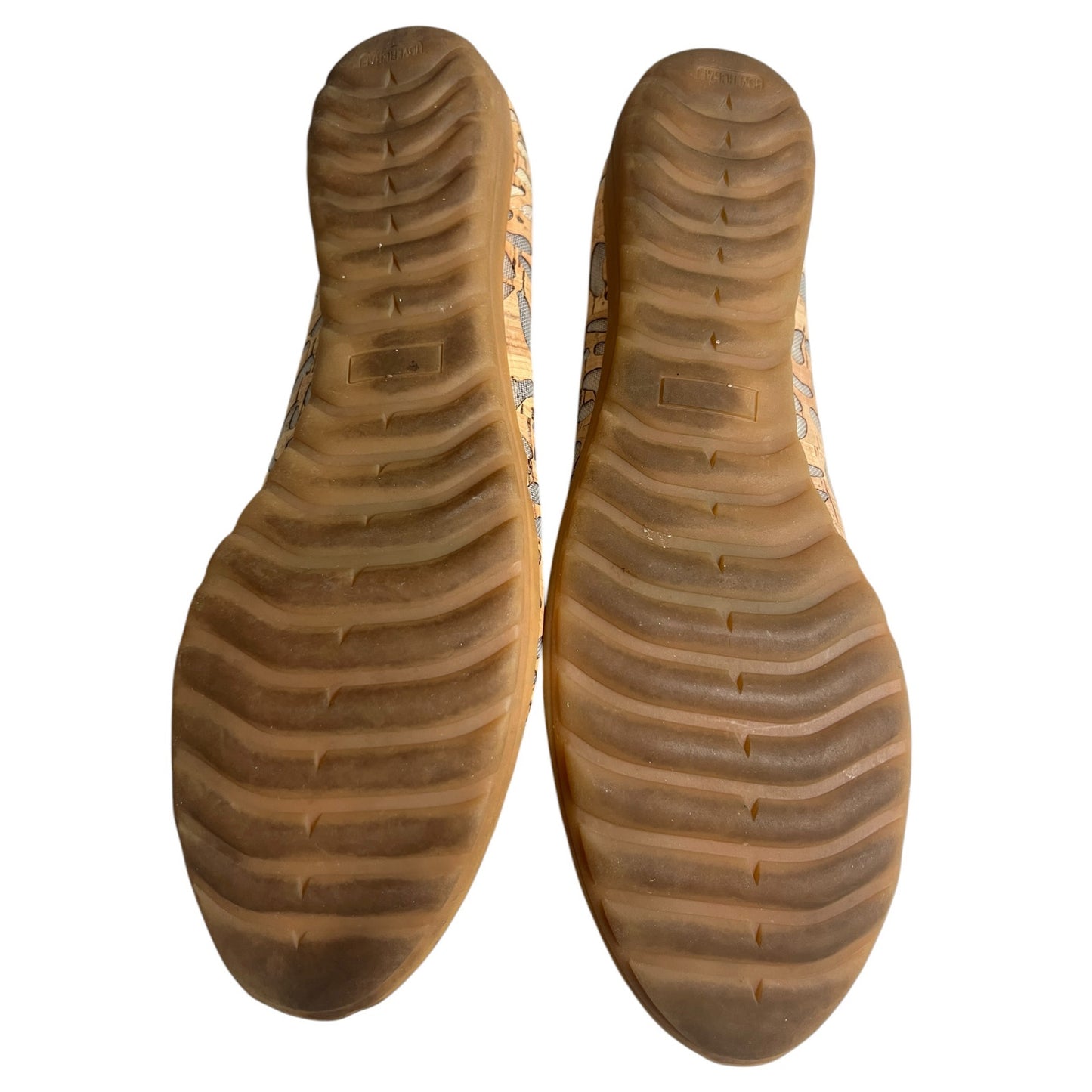 Sesto Meucci Bella Laser-Cut Cork Ballet Flats Shoes Natural Women's Size 10