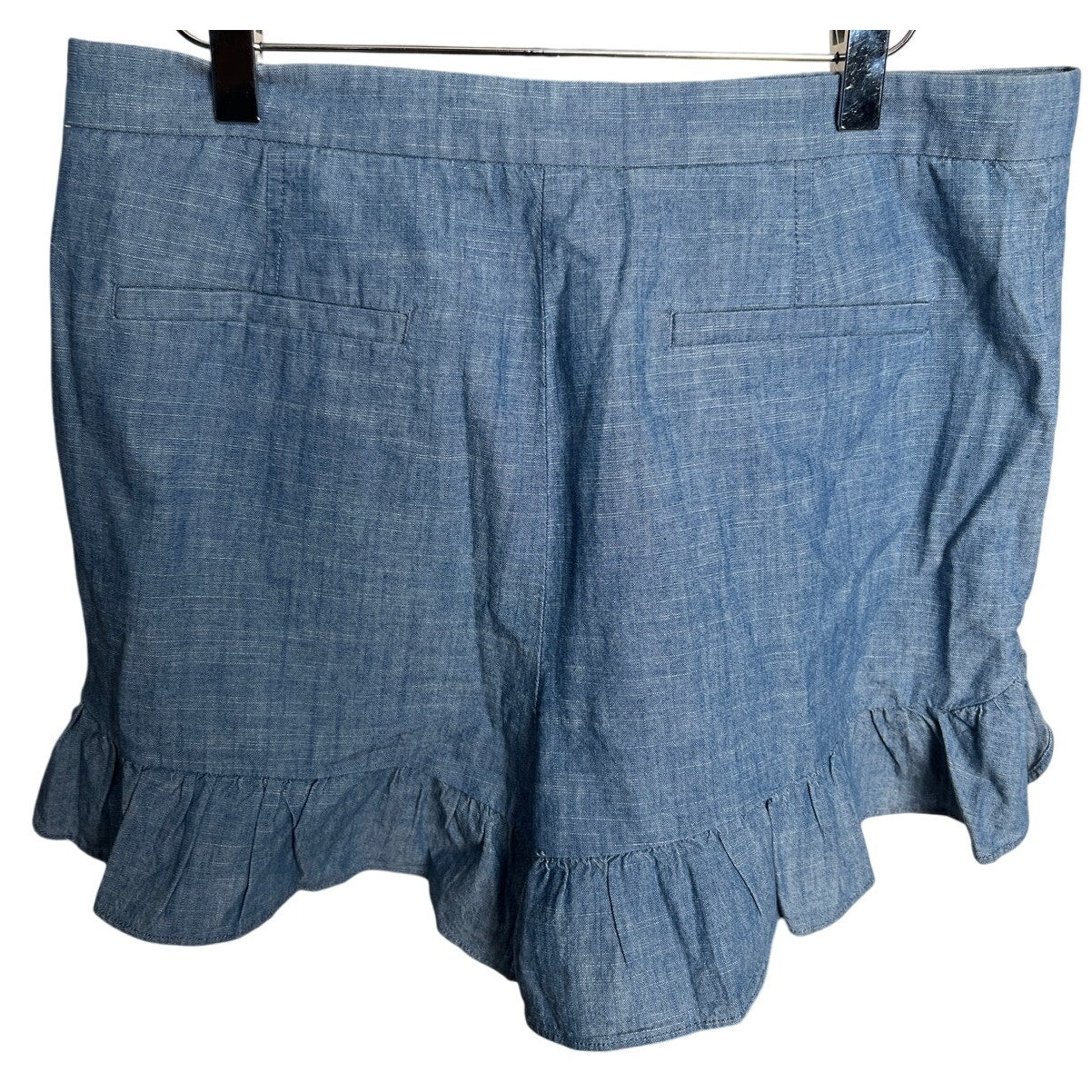 J. Crew Blue Women Size 10 Ruffle Shorts Cotton