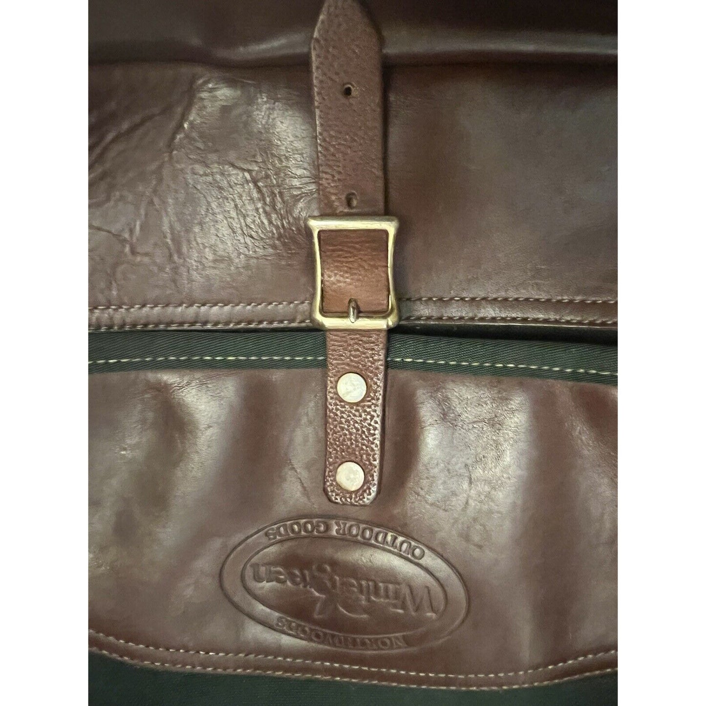 Vintage Wintergreen Outdoor Prod Canvas Leather Messenger Bag Travel Made In USA