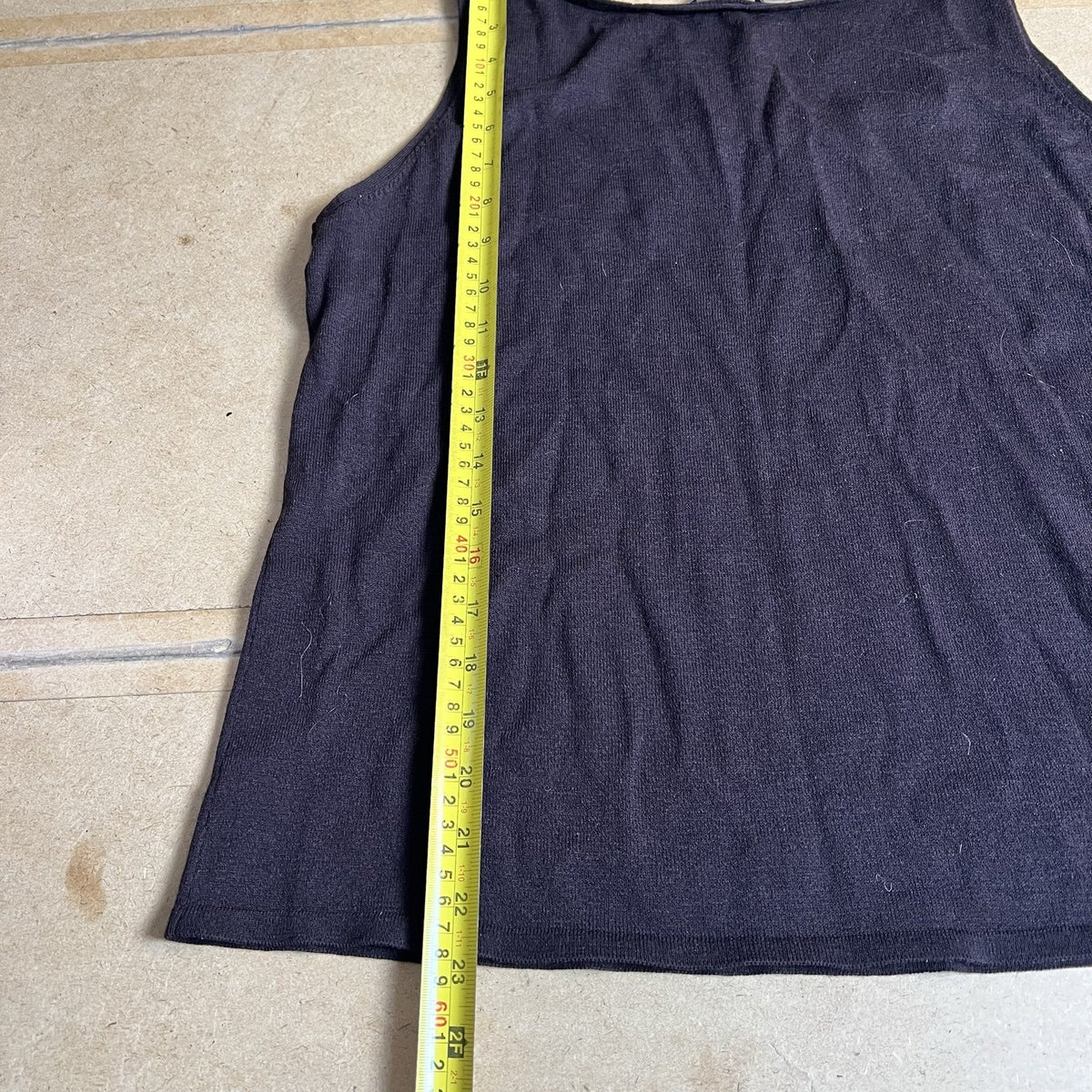 EILEEN FISHER Tank Womens L Brown Wool Scoop Neck Crepe Jersey Minimalist