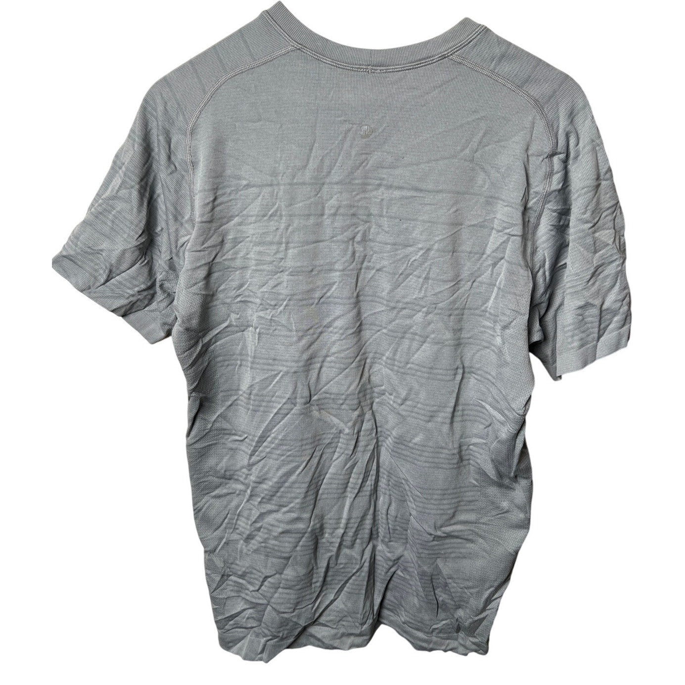 Lululemon Gray Striped Short Sleeve Athletic Shirt Men's *Dimensions In Pictures*