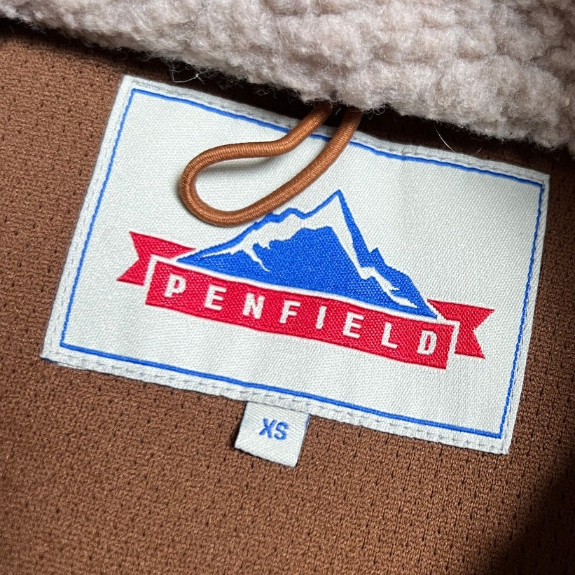 Penfield Sherpa Fleece Outerwear Vest Beige Brown Size XS Polyester