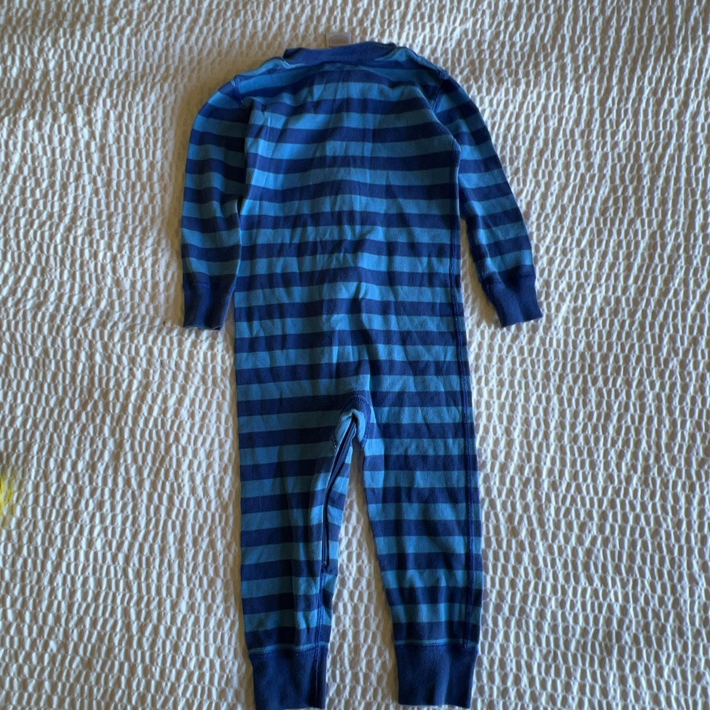 Hanna Andersson One Piece Boys 3T Blue Striped Jersey Zip Lightweight Peru