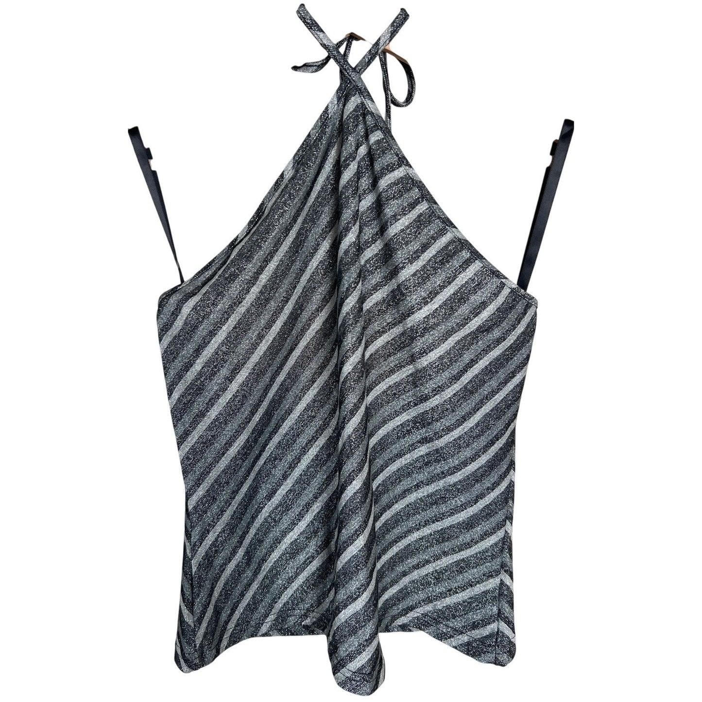 Express Large Striped Tank Halter Tops Acrylic