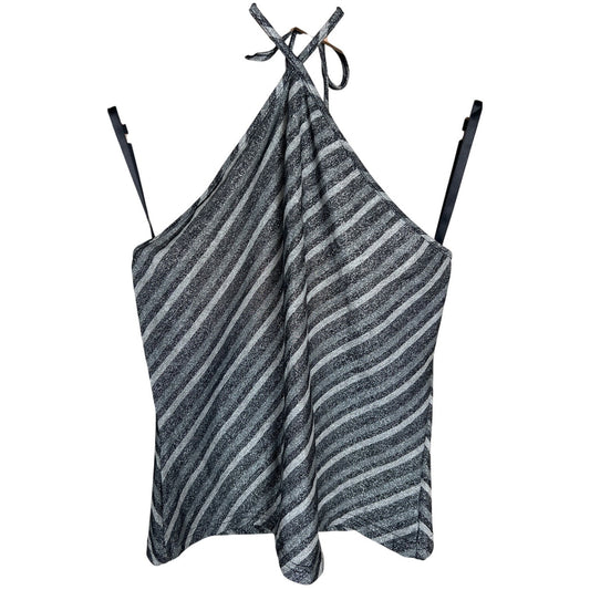 Express Large Striped Tank Halter Tops Acrylic