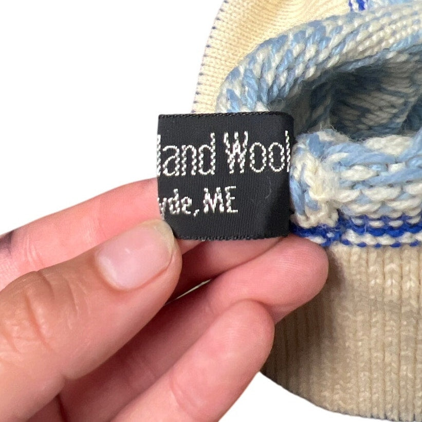 Vintage Benner Island Wool Nordic Snowflake Heavy Winter Hat