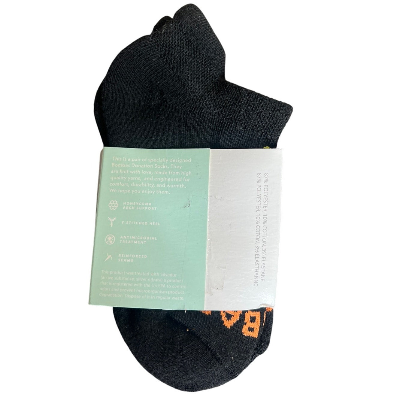 Bombas One Pair XS Polyester Black Socks NWT