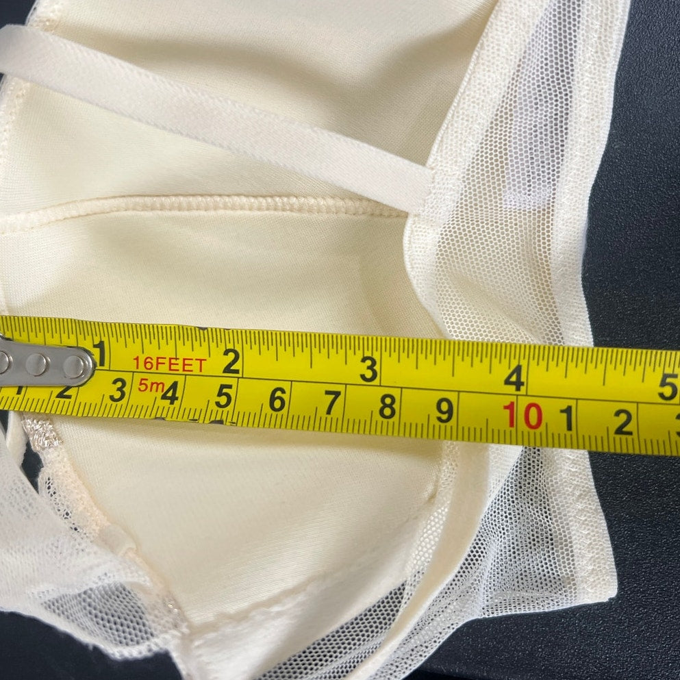 Victoria Secret 34C Women's Cream Balconette Bra Adjustable