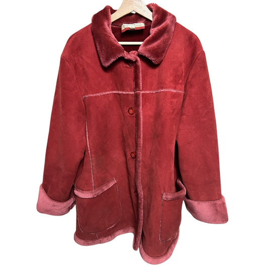 Jones New York Red Women Button Up Coat Size XL