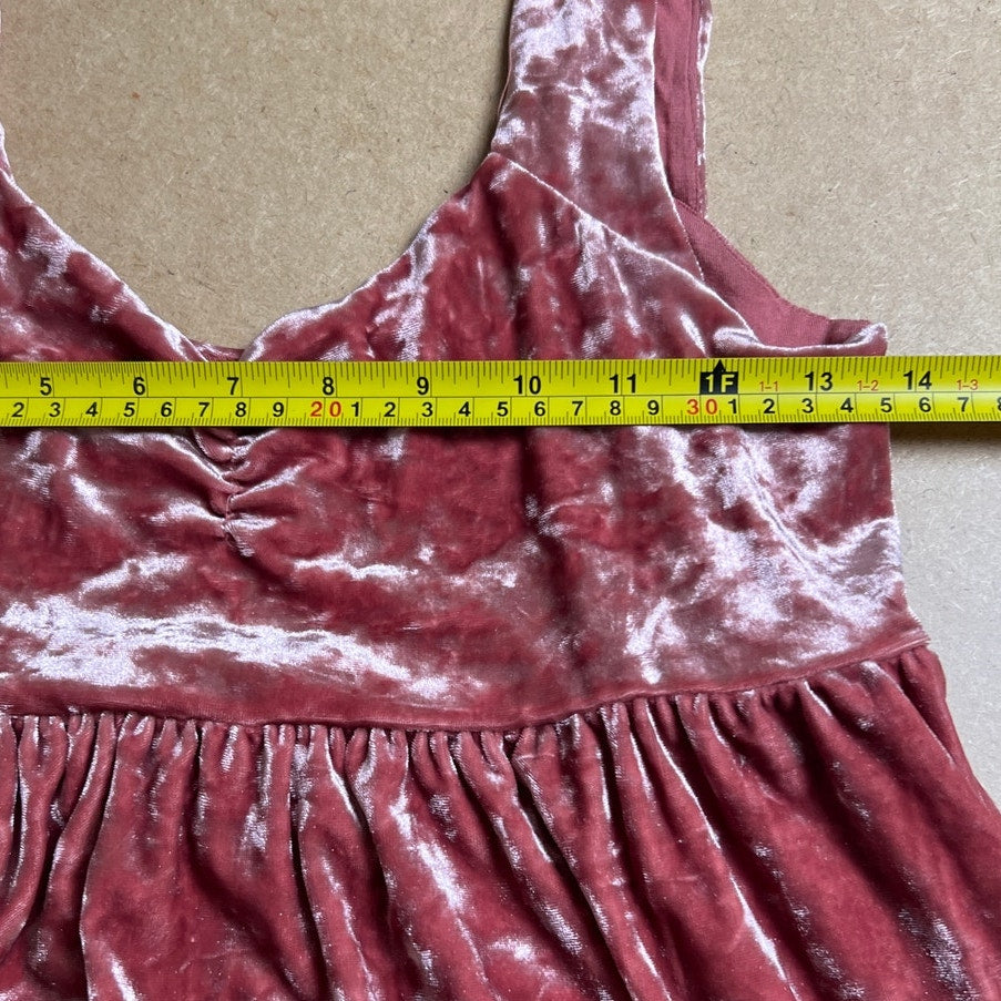 Free People Boho Velvet Underground Dress Primrose Pink Women Size S