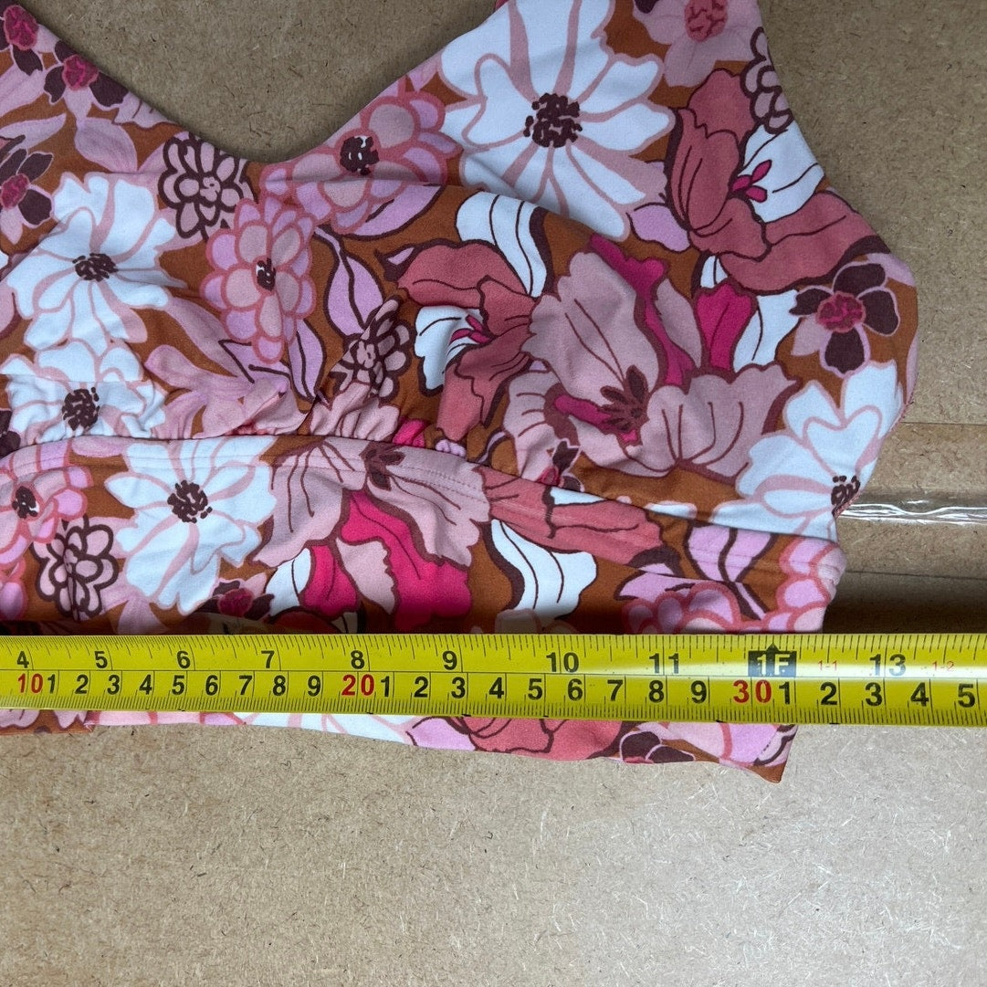 Aerie Offline Floral Pink Active Top Size Large