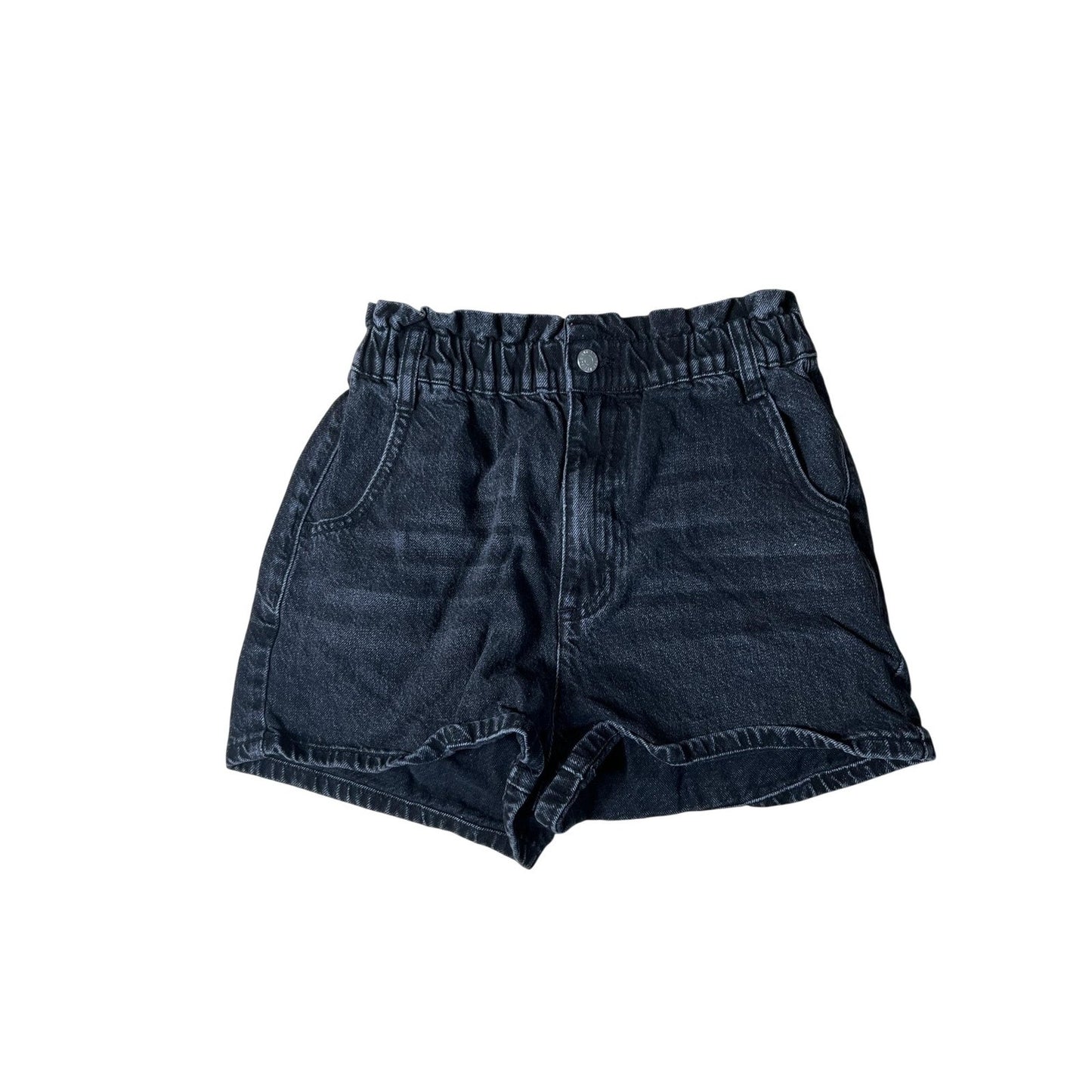 BDG Mom Shorts Womens M Black Denim Pull-On Elastic Waist 5-Pocket Casual