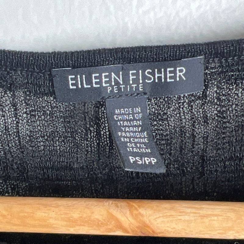 Eileen Fisher Black Sheer Hemp Women's Size Small