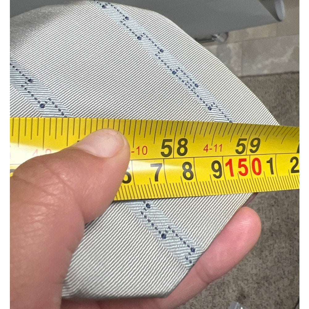 Gucci Made In Italy 100% Silk Pattern Tie Gray Blue