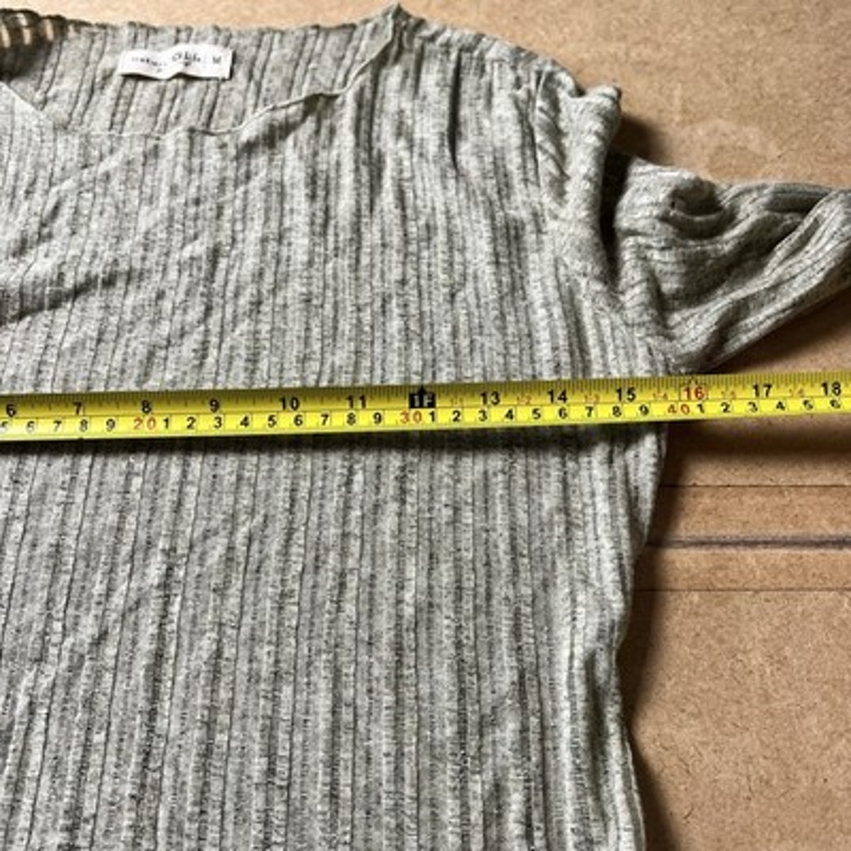 Natural Life T-Shirt Womens M Green Striped Crew Neck Long Sleeve Knit Stretch