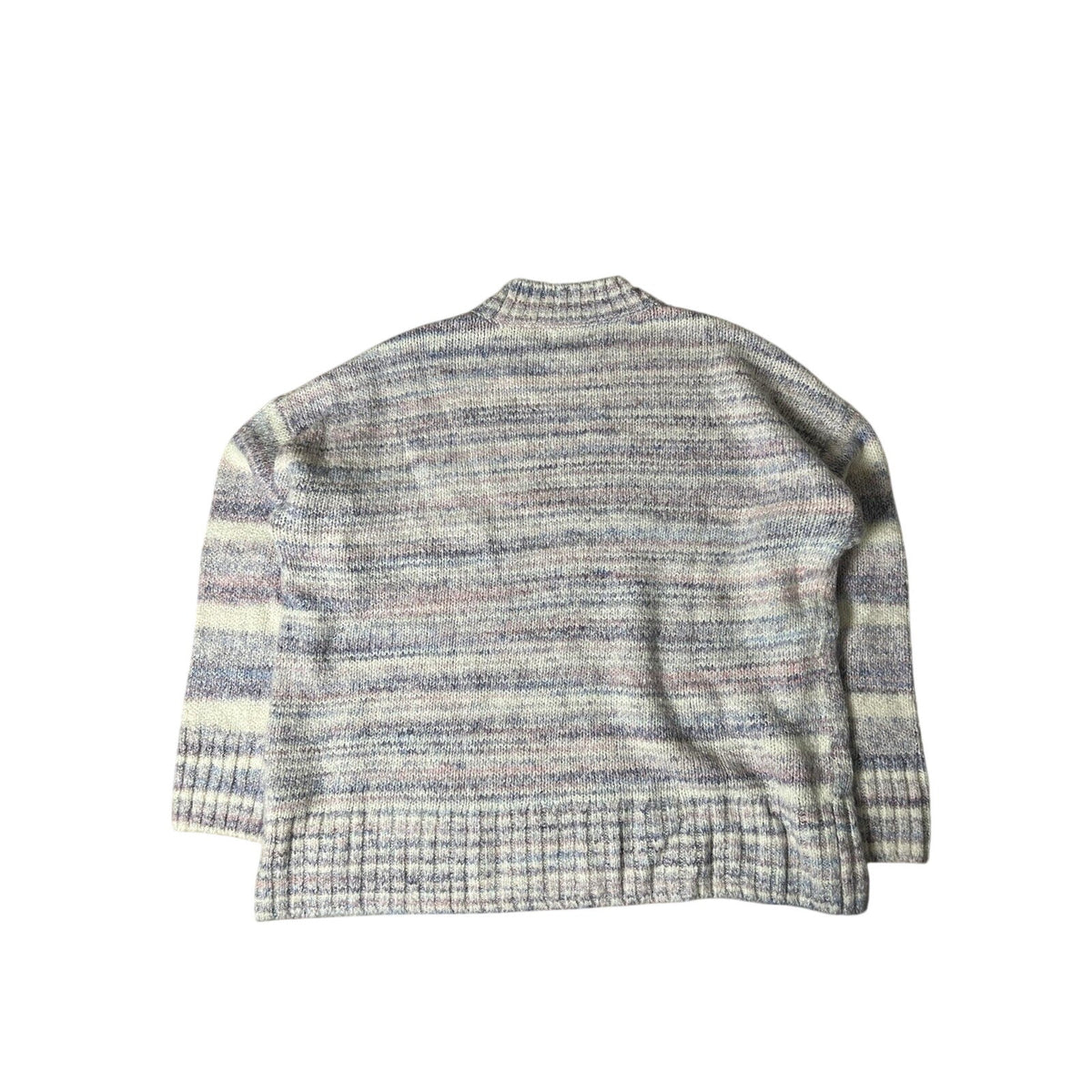 J.CREW Sweater Womens XL Multicolor Chunky-Knit Striped Crew Neck Heavyweight