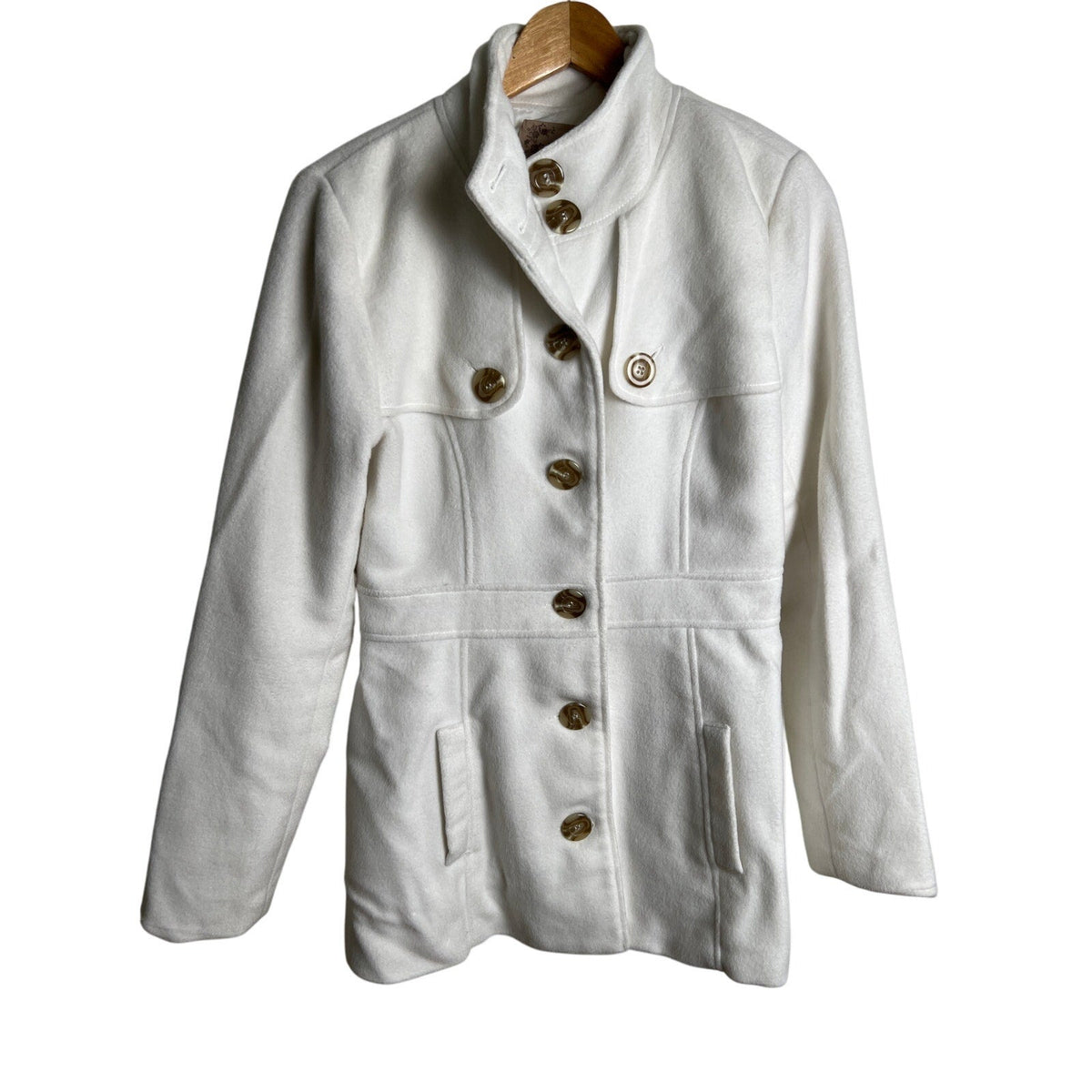 Mine Women's Size M White Pea Coat