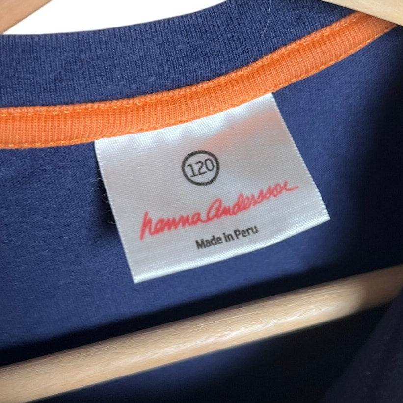 Hannah Andersson Boys Graphic T-shirt Rocket Size 120 (US 6-7)