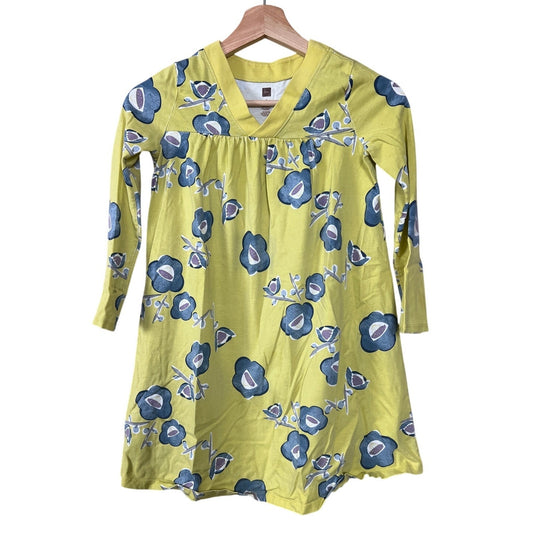 Tea Collection Kids Dress in Mustard with Floral Design Size 8