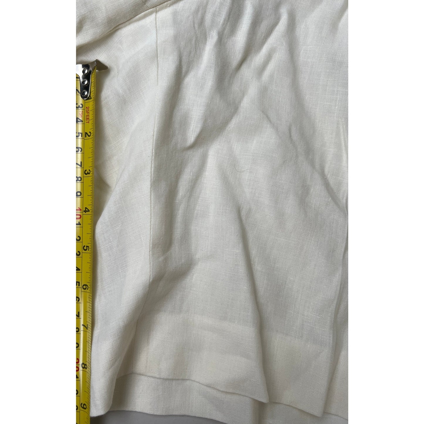 Ralph Lauren 40 Purple Label White Linen Short Made In Italy