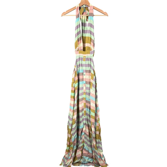 Mara Hoffman Multi-Color stripe Halter Dress Women's Size 10