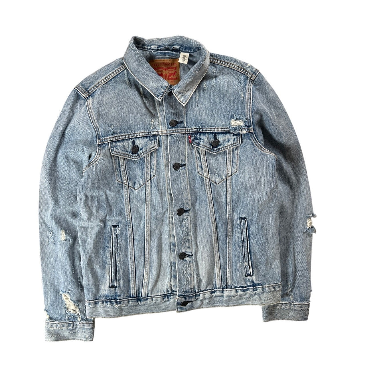 Levi's Denim Get Distressed Trucker Jacket Size L