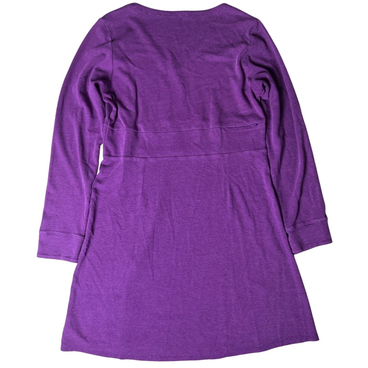 Horny Toad Dress Womens L Purple Wrap Knee Length Jersey V-Neck Empire Waist