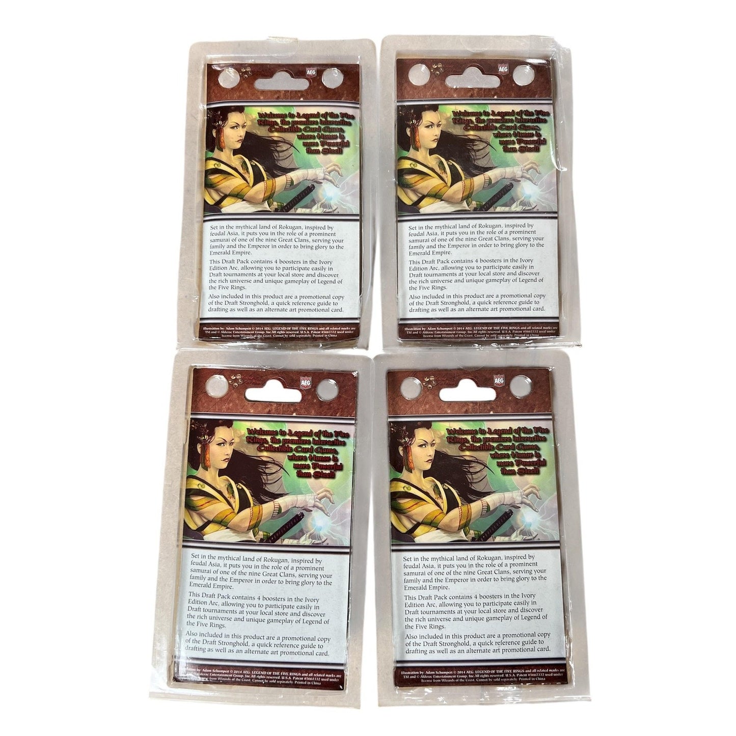 Lot Of 4 Legend Of The Five Rings Draft Player Kit White Edition Arc AEG Sealed