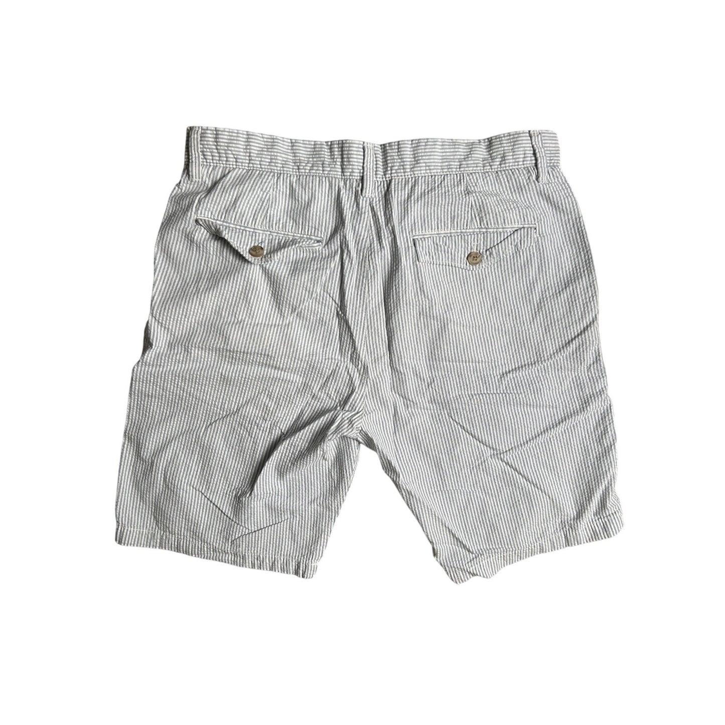 Saks Fifth Avenue Black 34x"10" 100% Cotton Blue Seersucker Shorts