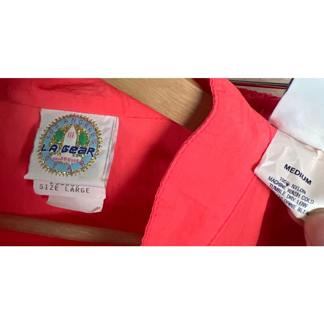 Vintage L.A. Gear Pink Windbreaker Jacket & Pants Size Large/Medium