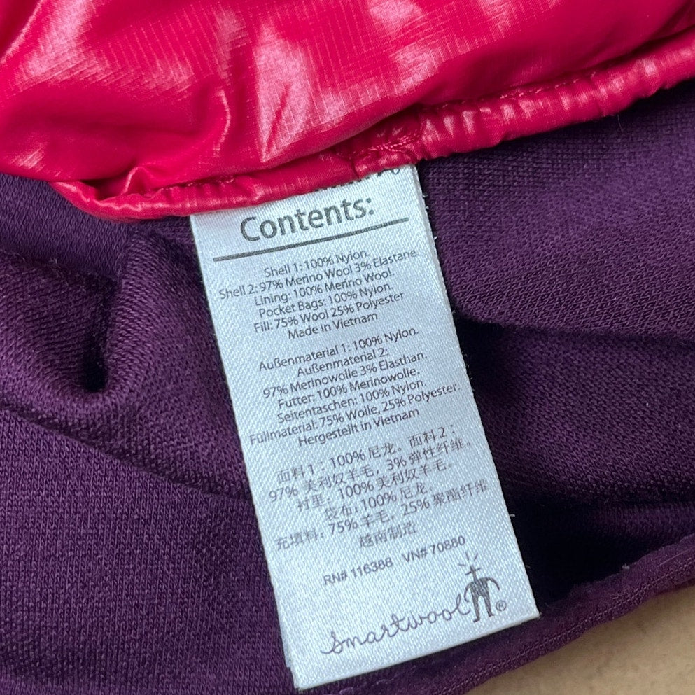 Smartwool Vest Womens Medium SmartLoft Divide Pink Purple Quilted Insulated