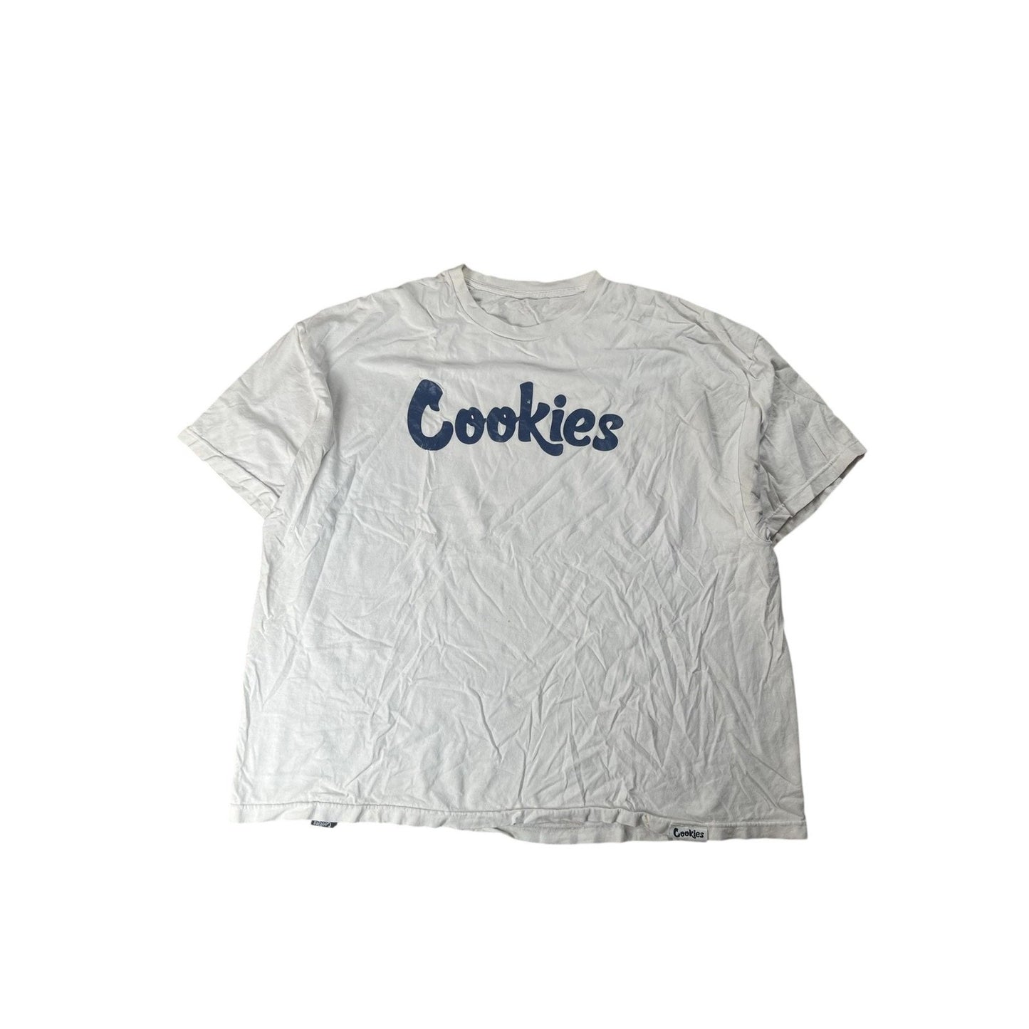 Cookies Shirt Mens 2XL White Cotton Crew Neck Graphic Print Logo Relaxed Fit