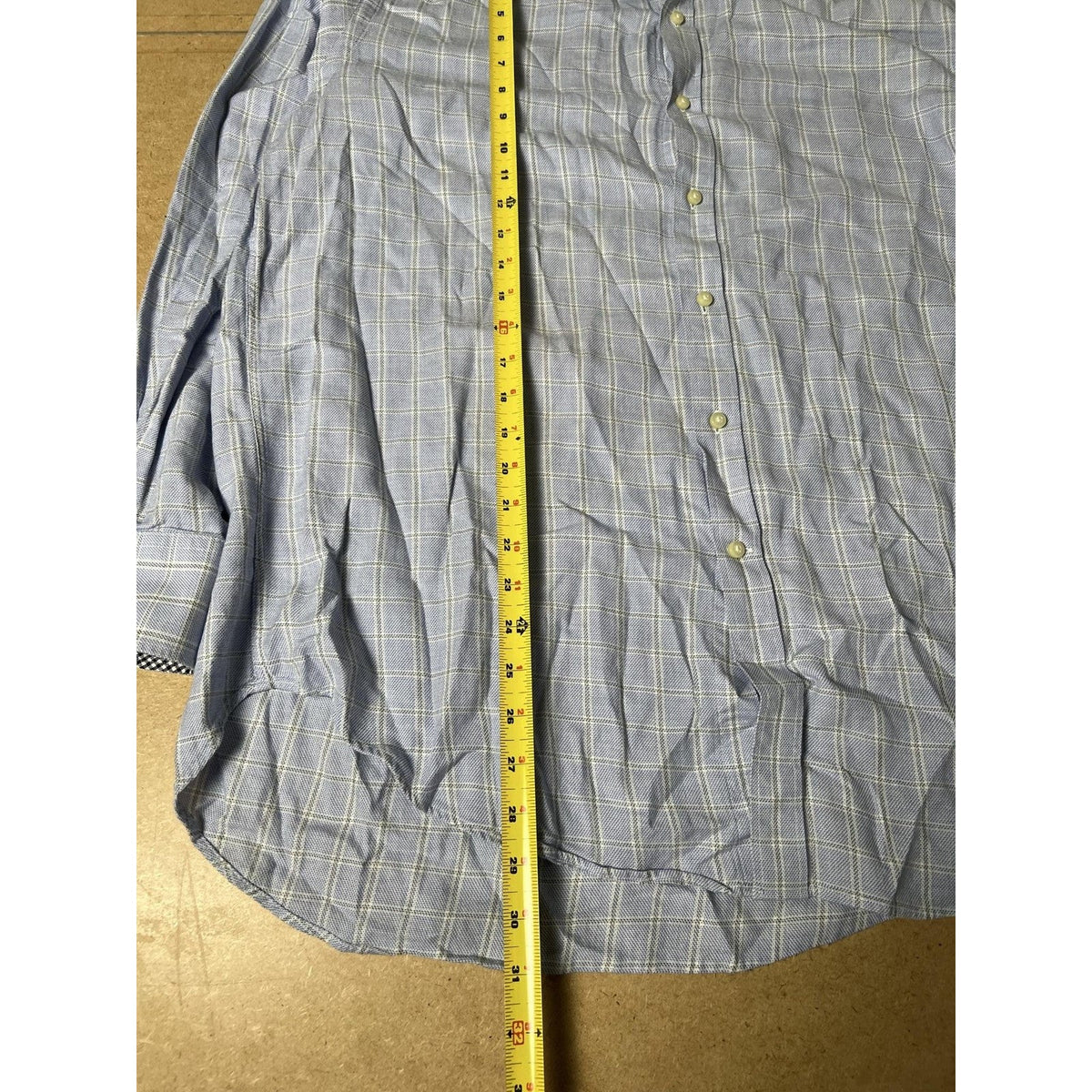Jack Stone By Thomas Dean Shirt Mens XL Blue Check Long Sleeve Button Up Casual
