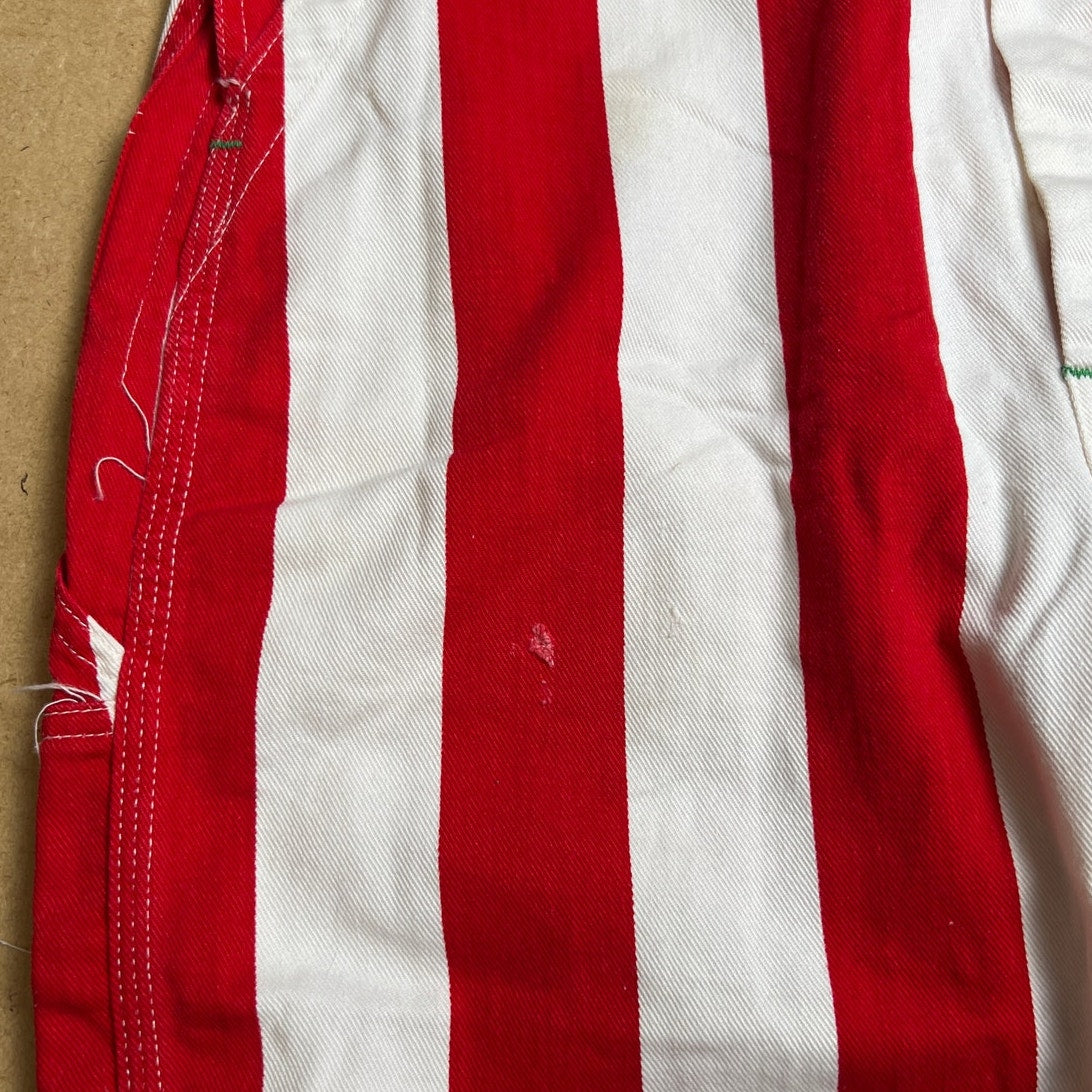 Vintage 1960’s w34 “Big Smith” Red x White Stripe Mod Denim Overalls