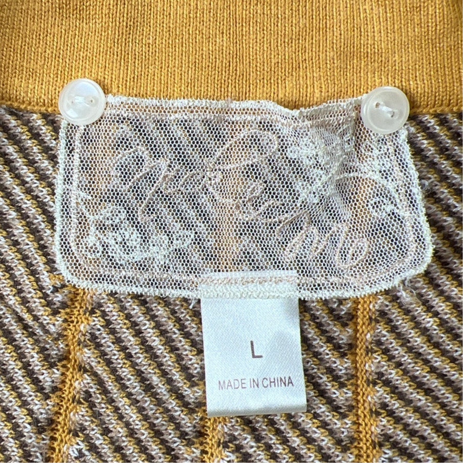 Anthropologie Yellow Pleated Skirt Women Size Large