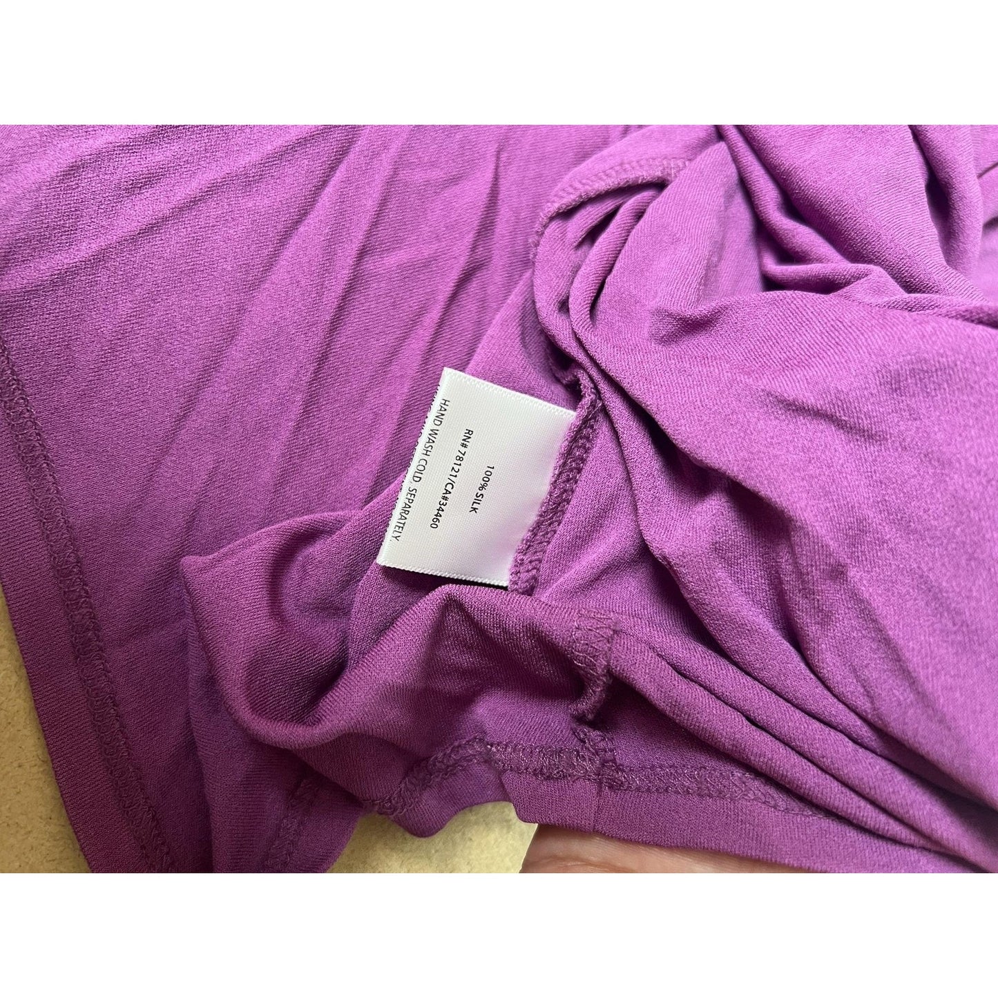 Eileen Fisher Tank Womens 3X Purple Jersey Scoop Neck Pleated Silk Relaxed