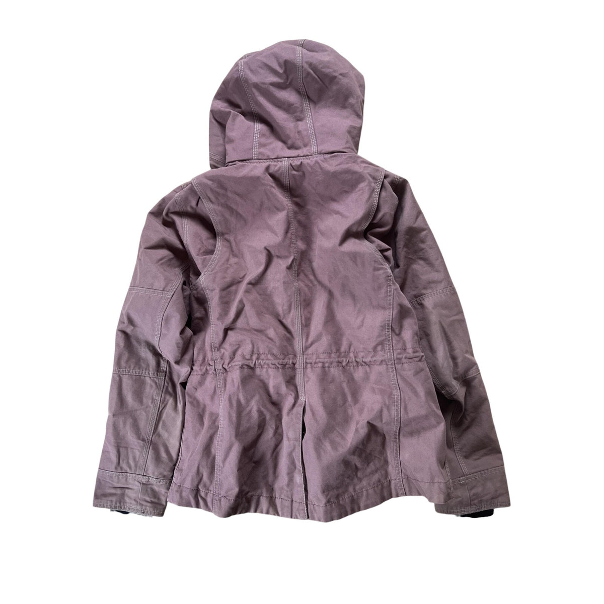 Noble Outfitters Jacket Womens M Purple Hooded Canvas Parka Lined Zip Pockets