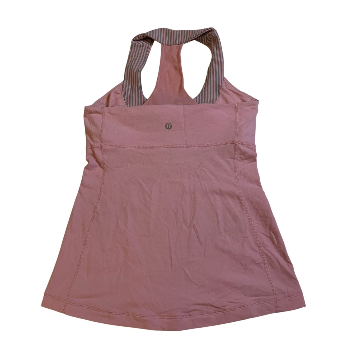 lululemon racerback light pink and striped athletic tank top Size 6