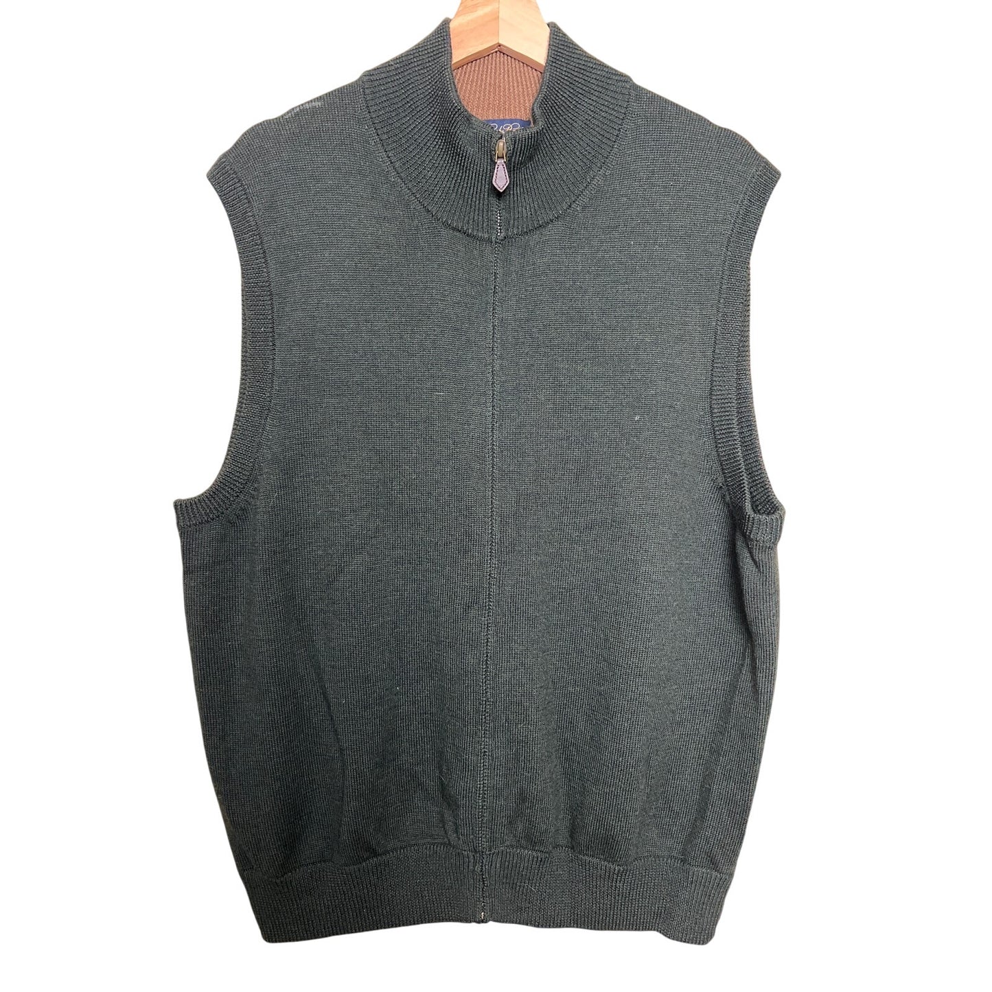 Brooks Brother Sweater Vest 100% Merino Wool Black Large