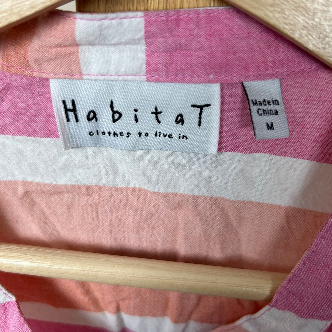 Habitat Clothes To Live in Medium Pink Stripped Cotton Top