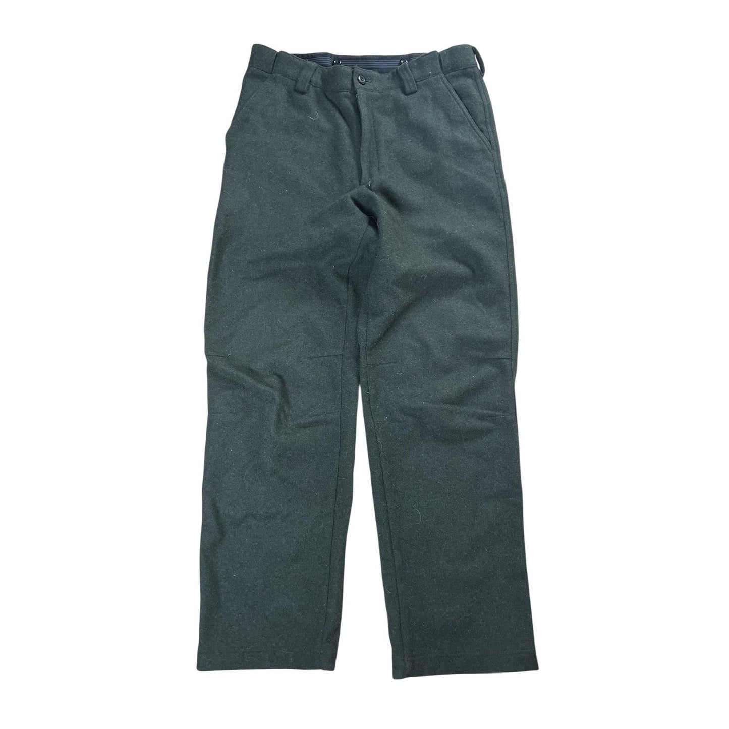 L.L. Bean Pants Mens 32x30 Green Wool Flannel Lined Straight Leg Workwear Casual