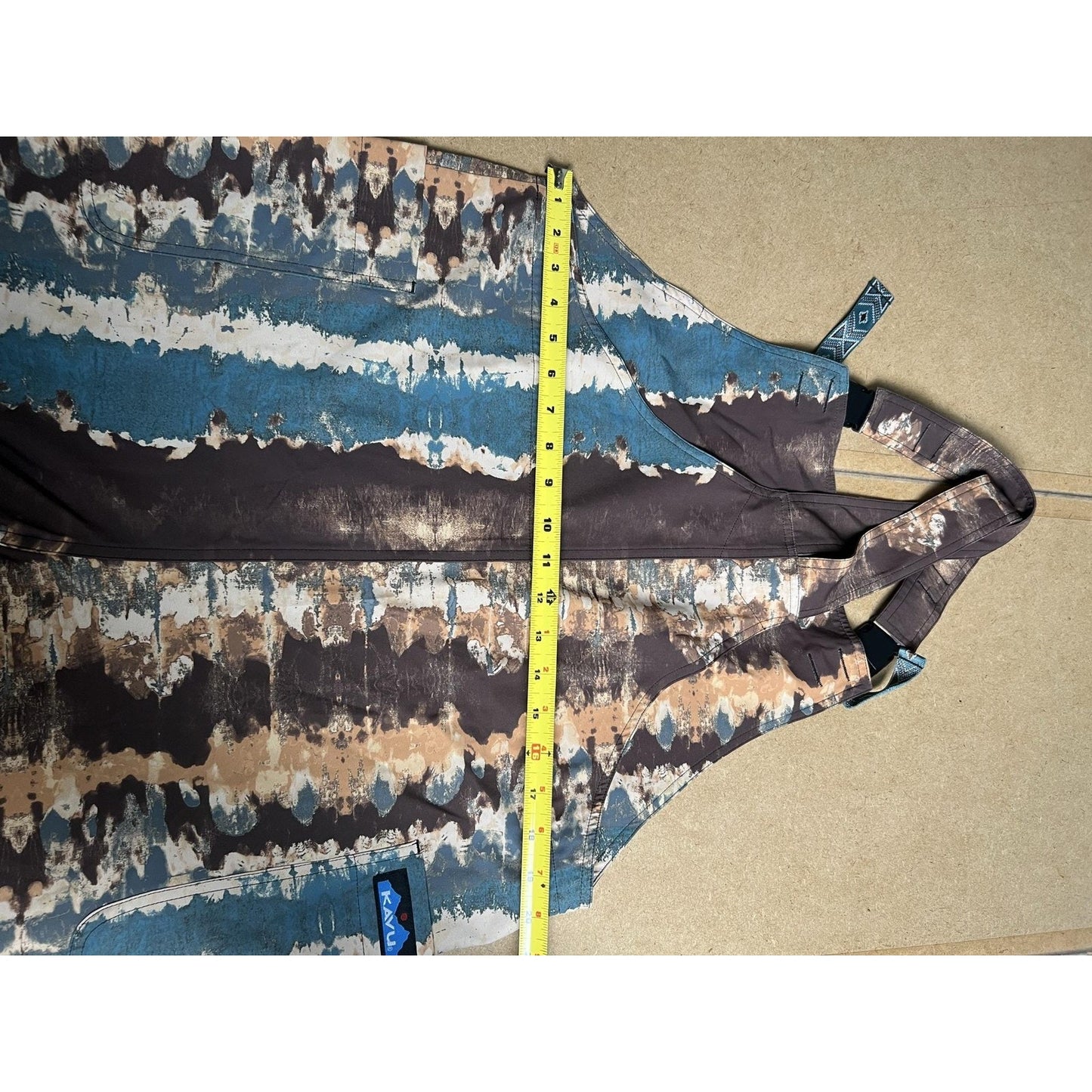 KAVU Overalls Mens XL Brown Canvas Bib Adjustable Strap Outdoor Workwear